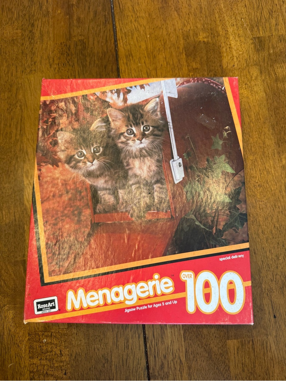 Menagerie 100-Piece Kitten Jigsaw Puzzle - Red